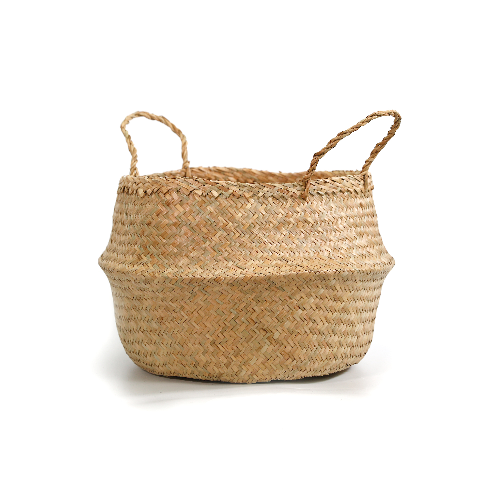 Hand Woven Natural Seagrass Belly Basket BK323149